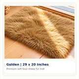 Golden Premium Faux Sheep Fur Mat 29 x 20 Inches