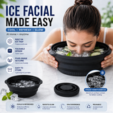Silicone Facial Ice Bath Bowl with Built-In Ice Tray | Foldable Ice Facial & Cold Therapy Bowl