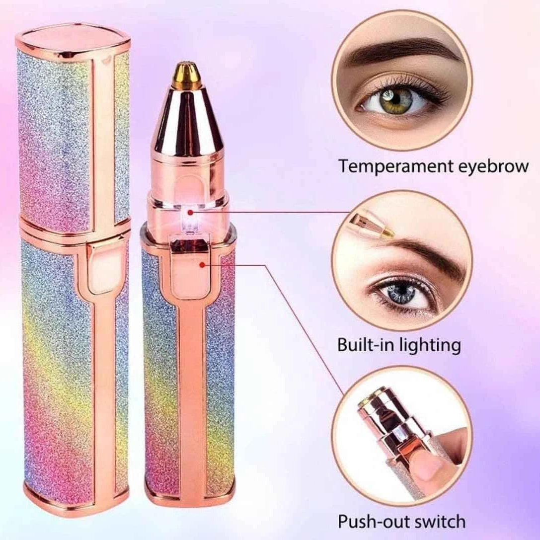 Glitter Eyebrow Trimmer 2 in 1 Rechargeable - Precision Hair Removal Tool
