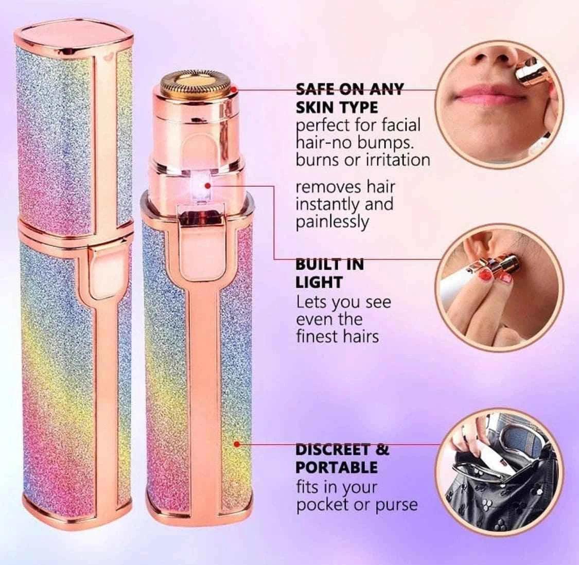 Glitter Eyebrow Trimmer 2 in 1 Rechargeable - Precision Hair Removal Tool
