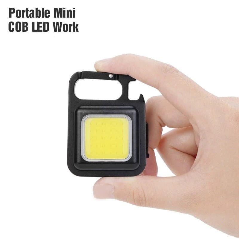 COB Rechargeable Keychain Flashlight – 3-Mode Pocket Light with Magnet & Stand