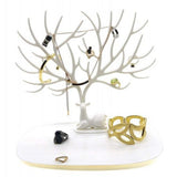 Jewelry Tree Stand with Tray – Earrings, Necklace, Bracelet & Ring Organizer
