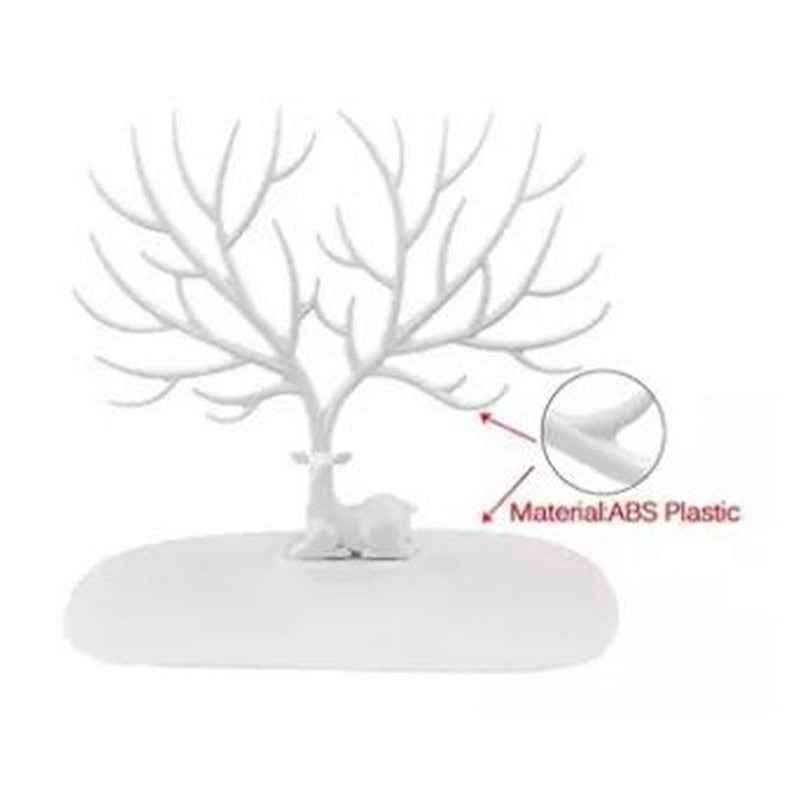 Jewelry Tree Stand with Tray – Earrings, Necklace, Bracelet & Ring Organizer