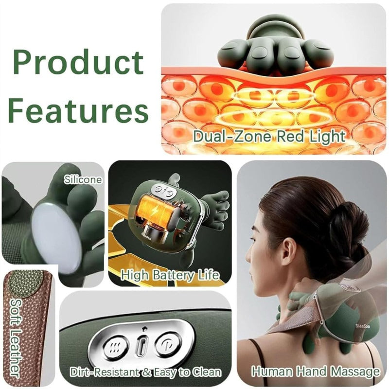 Neck & Back Massager with Heat – Wireless Kneading Massage Pillow