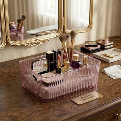 Transparent Desktop Cosmetic Organizer Storage Box Makeup product image - Nexusmart Pakistan