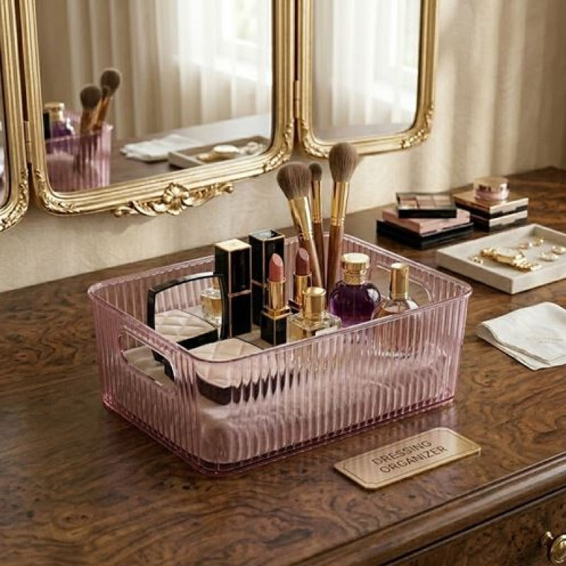 Transparent Desktop Cosmetic Organizer Storage Box Makeup product image - Nexusmart Pakistan