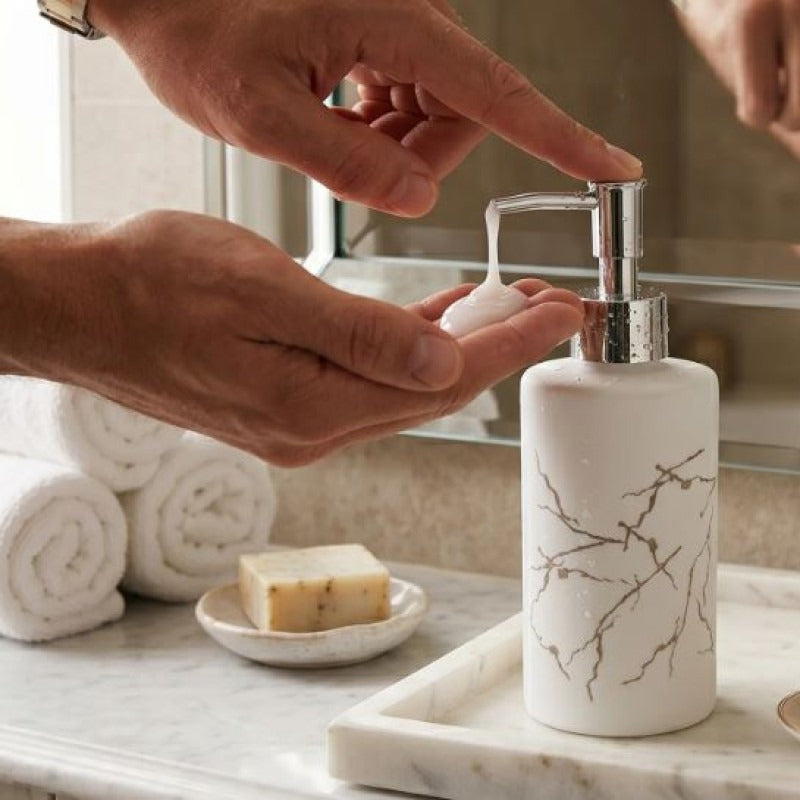 500ML Thunder Design Glass Soap Dispenser with Pump – Handwash & Sanitizer Bottle