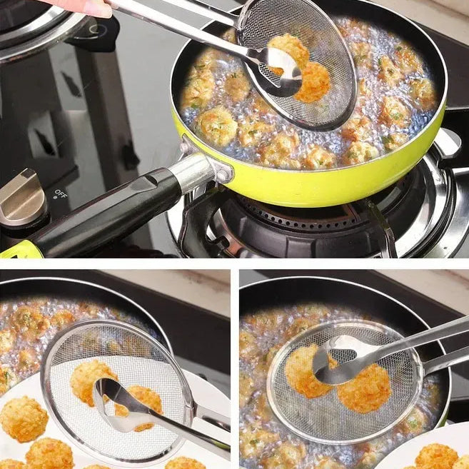 Frying Tong with Strainer Stainless Steel Kitchen & Cooking product image - Nexusmart Pakistan