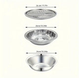 Stainless Steel 3 in 1 Colander Basin with Vegetable Slicer & Grater