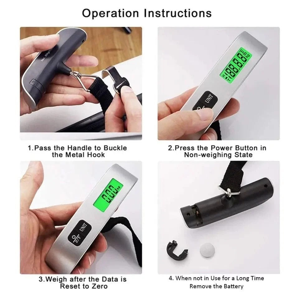 Digital Luggage Scale 110LB with Backlit LCD & Hook