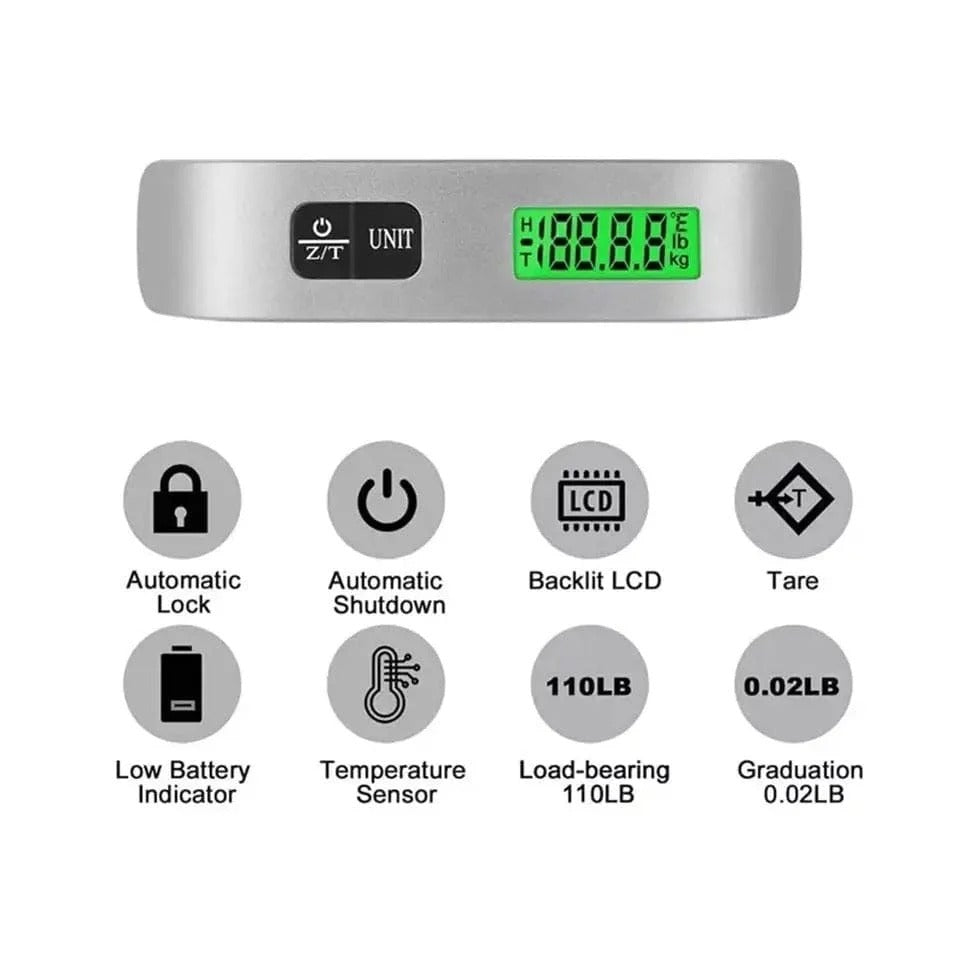Digital Luggage Scale 110LB with Backlit LCD & Hook