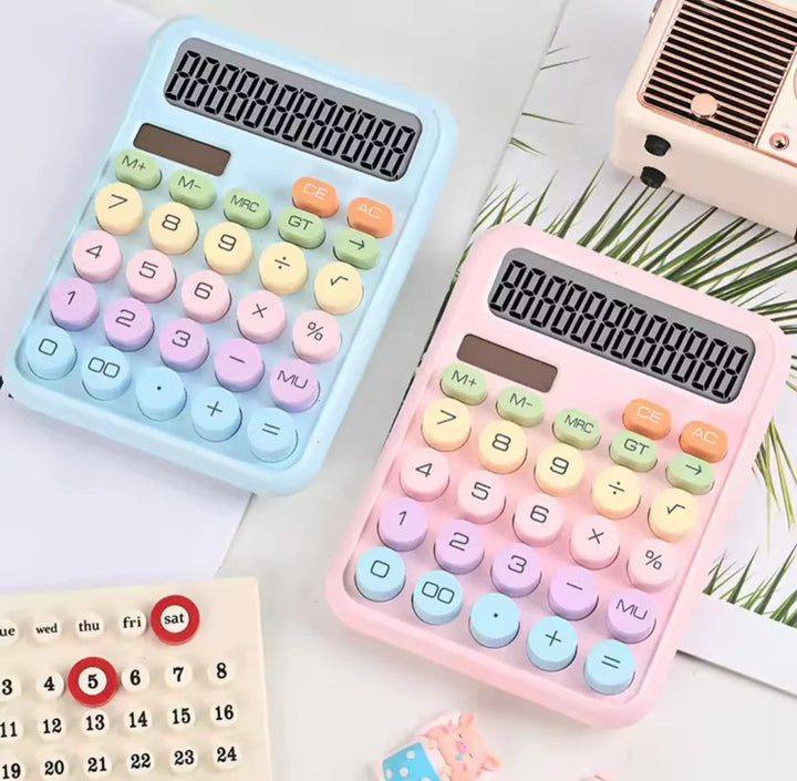 Cute 12 Digit Calculator with Big Buttons & Large LCD Display