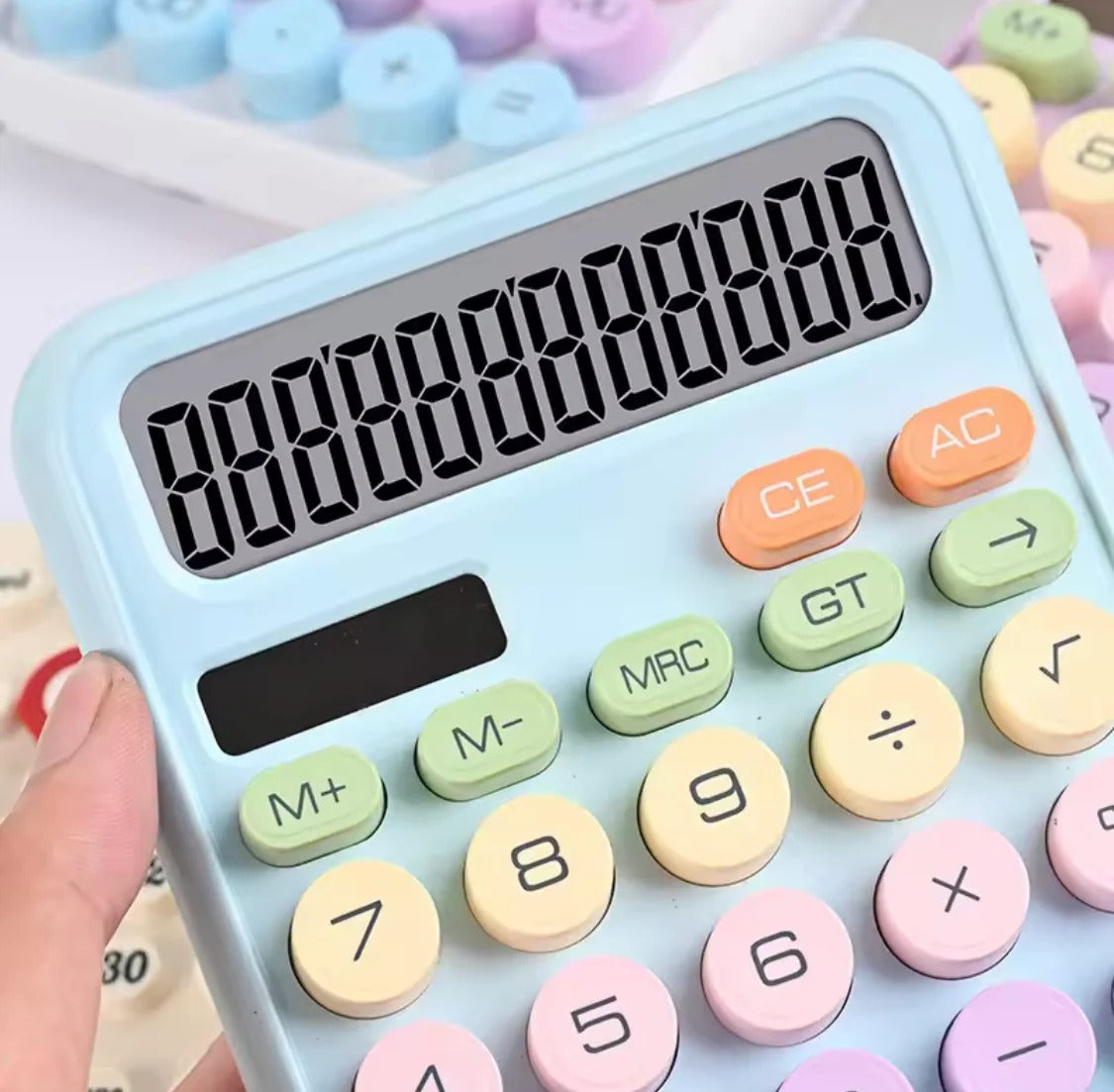 Cute 12 Digit Calculator with Big Buttons & Large LCD Display