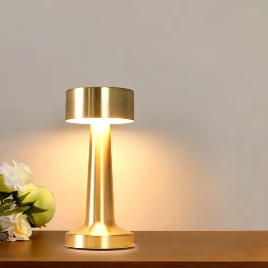 Rechargeable Touch Metal Table Lamp with 3 Color LED Light