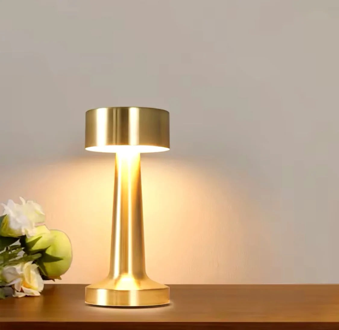 Rechargeable Touch Metal Table Lamp with 3 Color LED Light