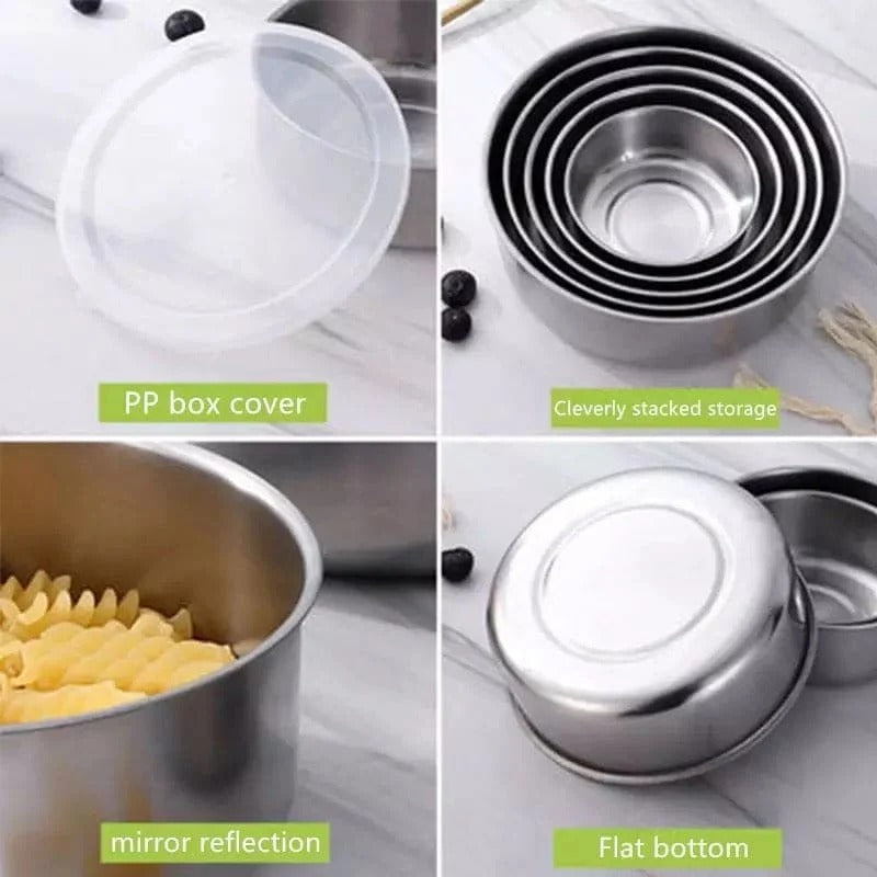 Stainless Steel Mixing Bowl Set with Lids
