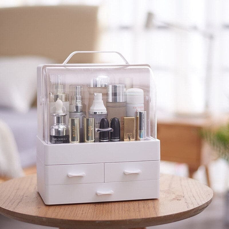Drawer Type Makeup Organizer with Cover | Multi Layer Cosmetics Storage Box