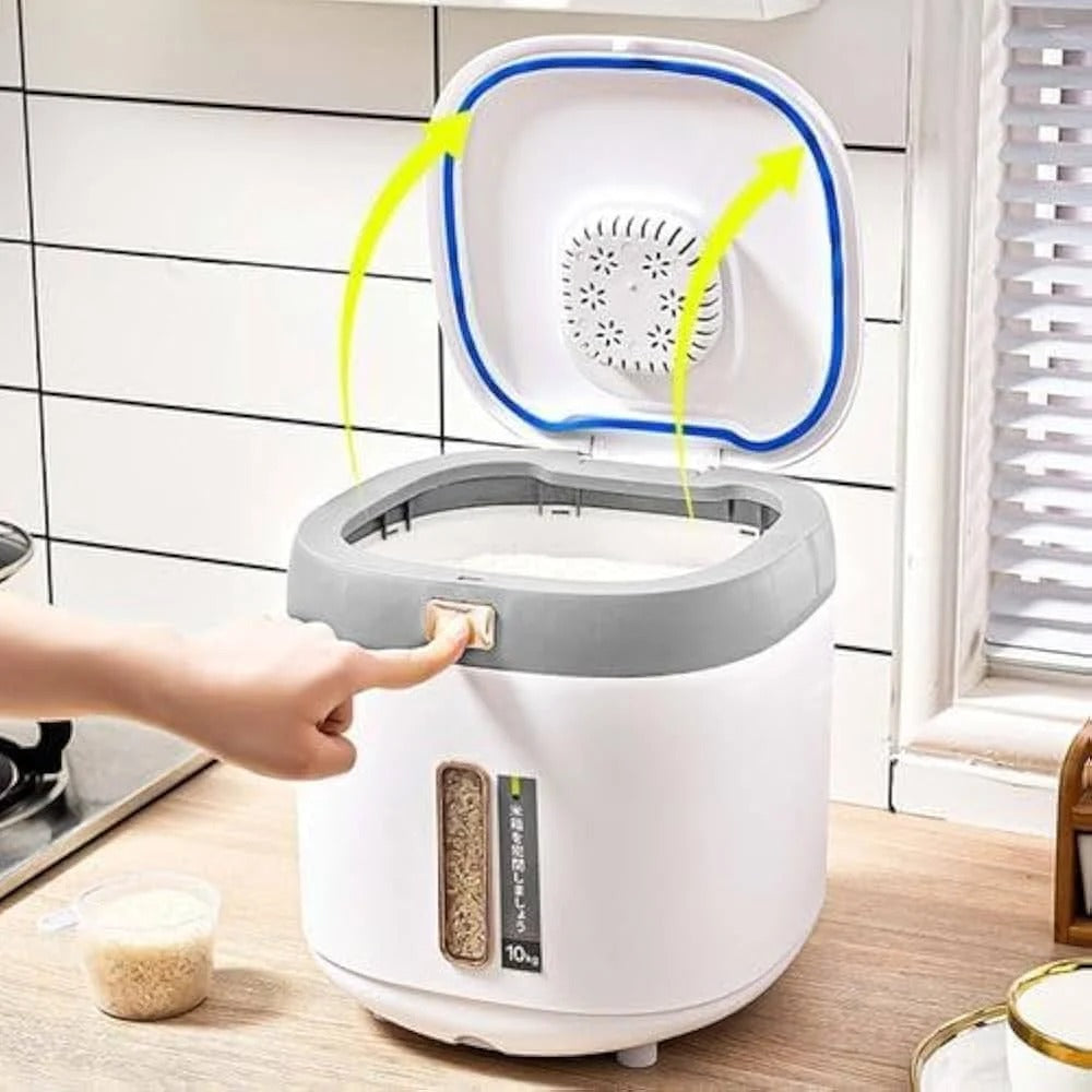 10KG Airtight Rice Dispenser – Large Capacity Dry Food Storage Container