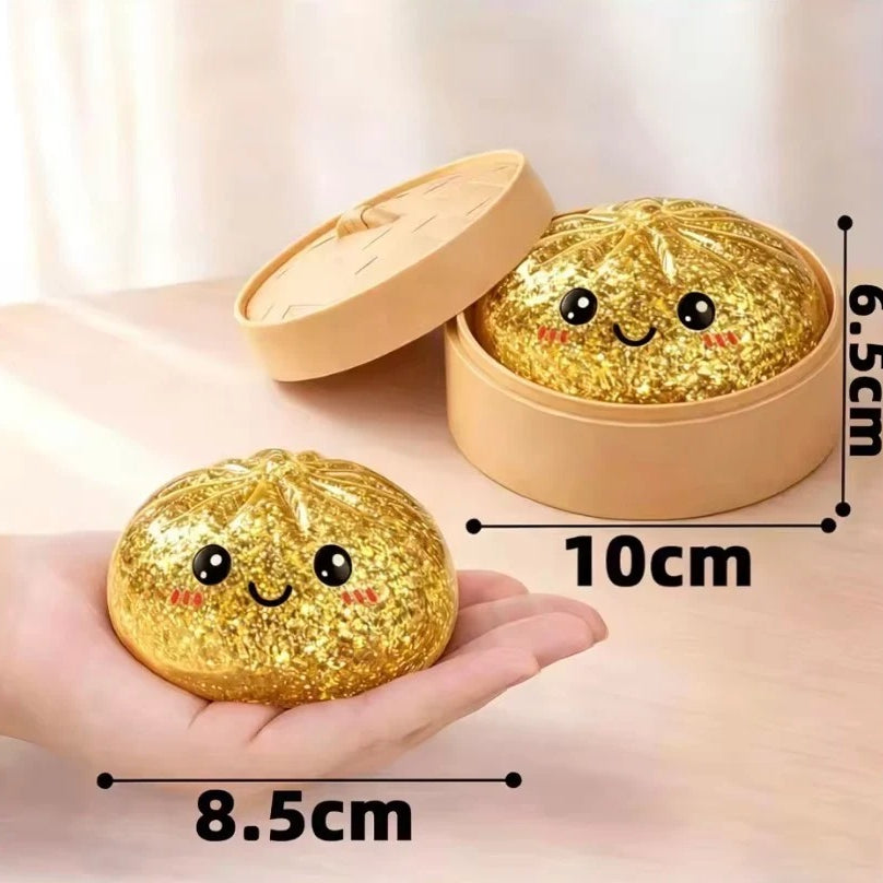 Mini Glitter Dumpling Squishy Ball – Soft Sensory Fidget Toy for Kids