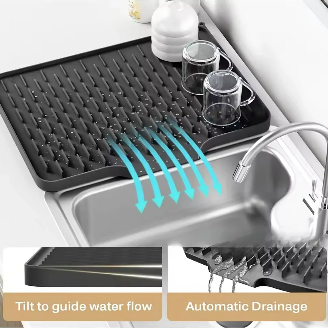 Silicone Anti Slip Kitchen Drain Mat – Waterproof Drying Pad