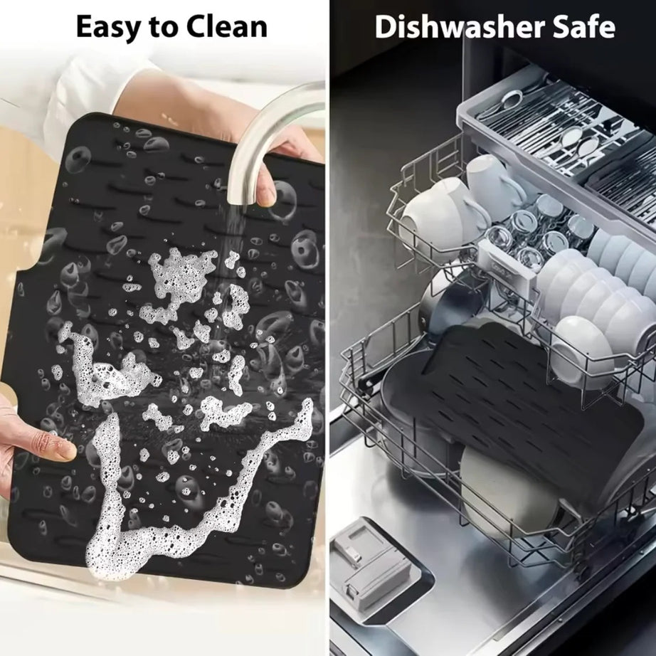Silicone Anti Slip Kitchen Drain Mat – Waterproof Drying Pad