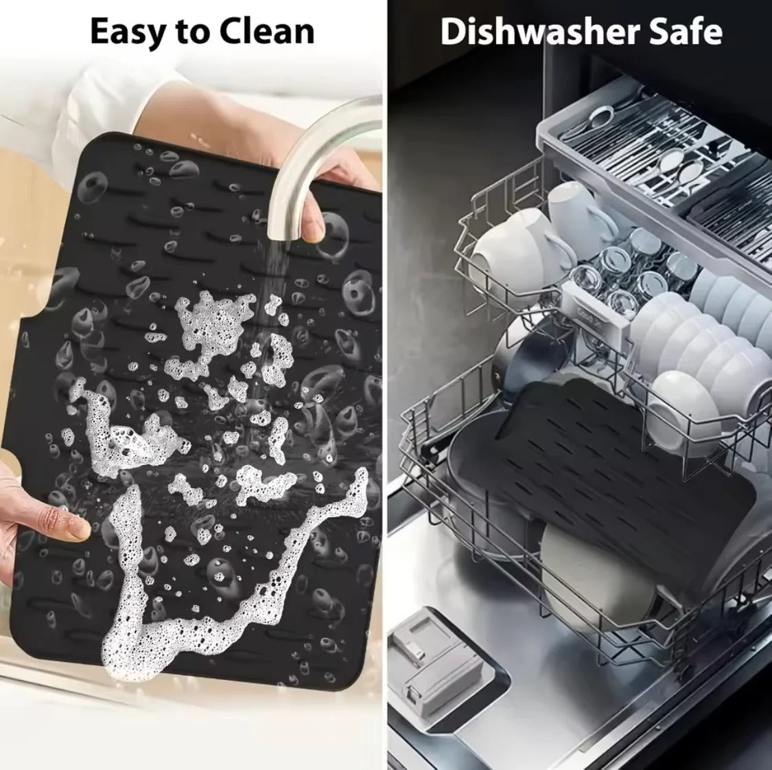 Silicone Anti Slip Kitchen Drain Mat – Waterproof Drying Pad