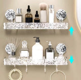 Transparent Suction Cup Bathroom Shelf – Wall Mounted Storage Organizer