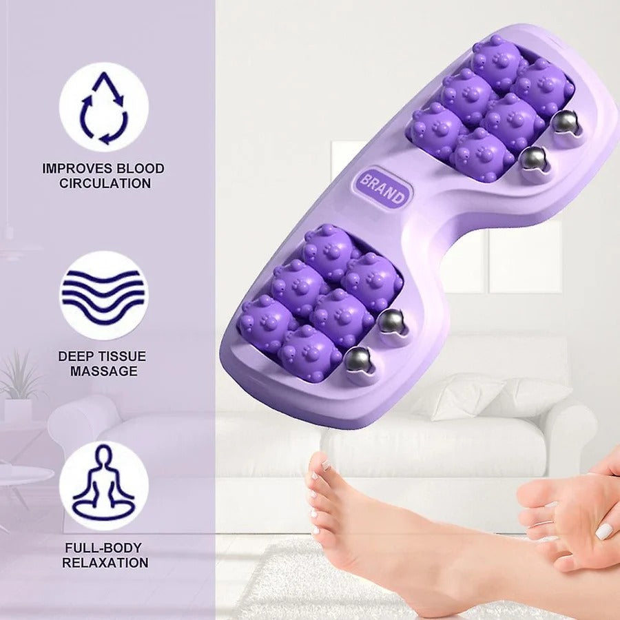 Manual Foot Massager Roller with Acupoint Beads for Foot & Arch Relaxation