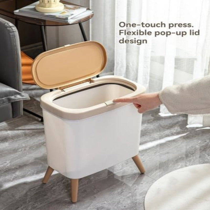 Kitchen Bathroom Living Room Household Trash Can with Press Lid view 3 - Nexusmart Pakistan