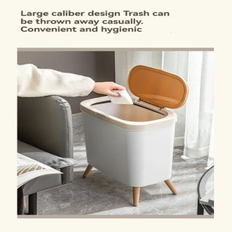 Kitchen Bathroom Living Room Household Trash Can with Press Lid view 2 - Nexusmart Pakistan