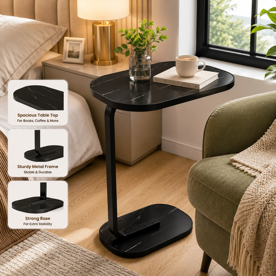 Multifunctional Wooden Bedside & Sofa Side Table – Square Mini Coffee Table