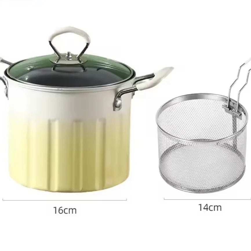 3L Stainless Steel Deep Frying Pot with Non-Stick Interior