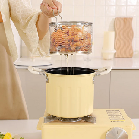 3L Stainless Steel Deep Frying Pot with Non-Stick Interior