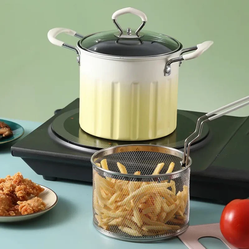 3L Stainless Steel Deep Frying Pot with Non-Stick Interior