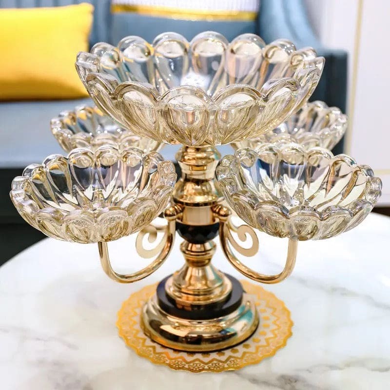 Multilayer Rotating Candy Platter – European Style Fruit & Snack Serving Bowl