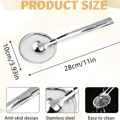 Frying Tong with Strainer Stainless Steel Kitchen & Cooking view 5 - Nexusmart Pakistan