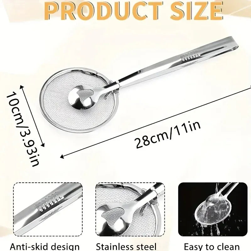 Frying Tong with Strainer Stainless Steel Kitchen & Cooking view 5 - Nexusmart Pakistan