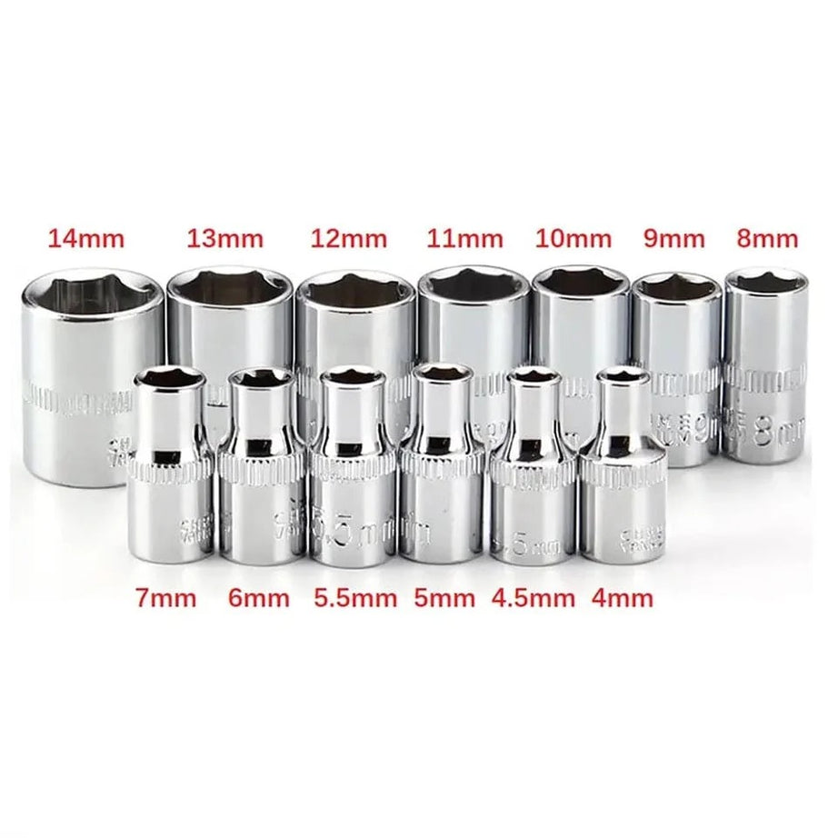 40 Pcs Metric Socket Wrench Set with Ratchet and Organizer Case