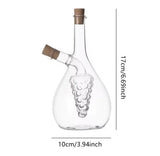 2 In 1 Transparent Glass Oil Bottle with Lid, Creative Double Mouth Glass Seasoning Oil Pot, 2 in 1 Kitchen Cruet Bottle with Cork Stopper