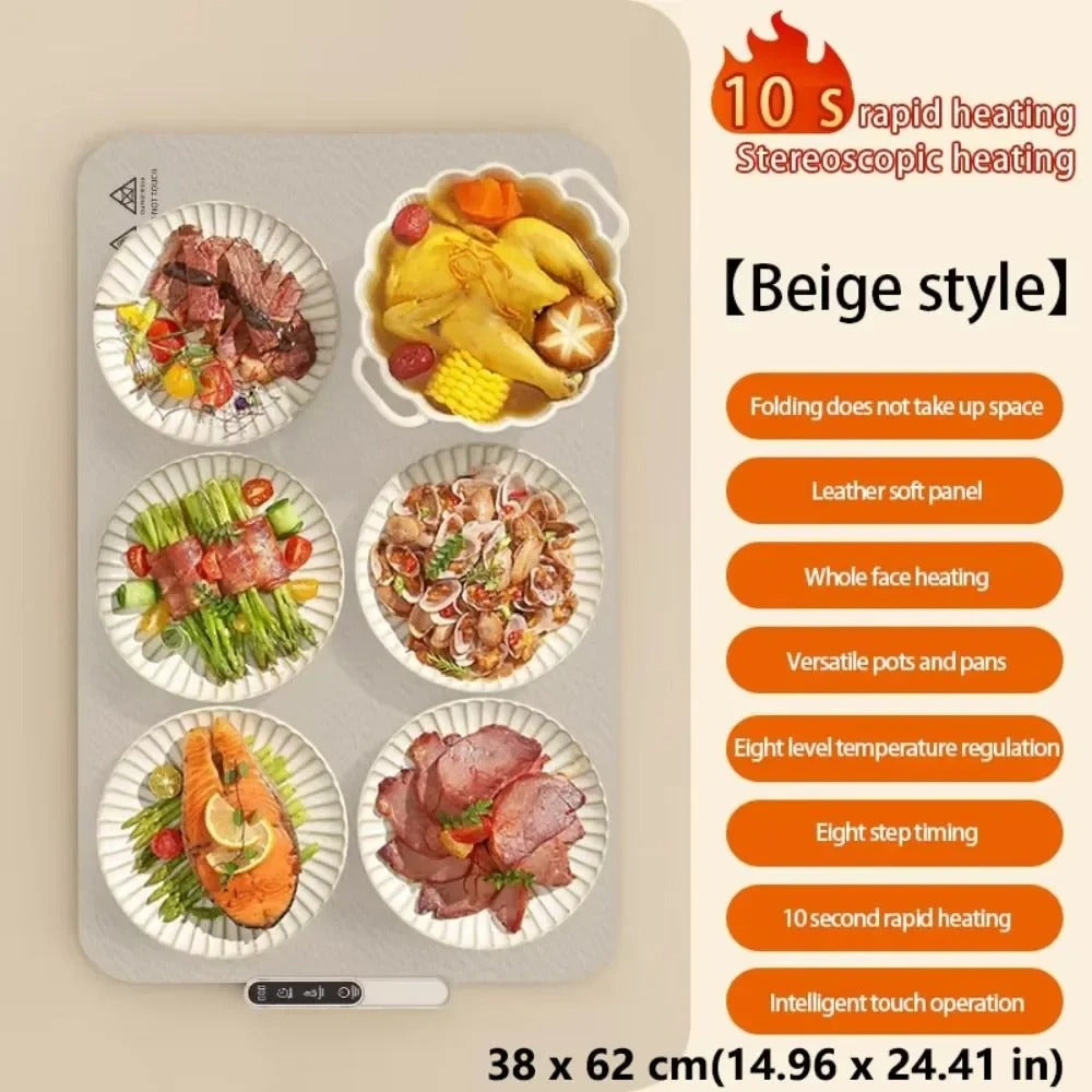 Electric Food Warmer Plate – Fast Heating Foldable Warming Mat