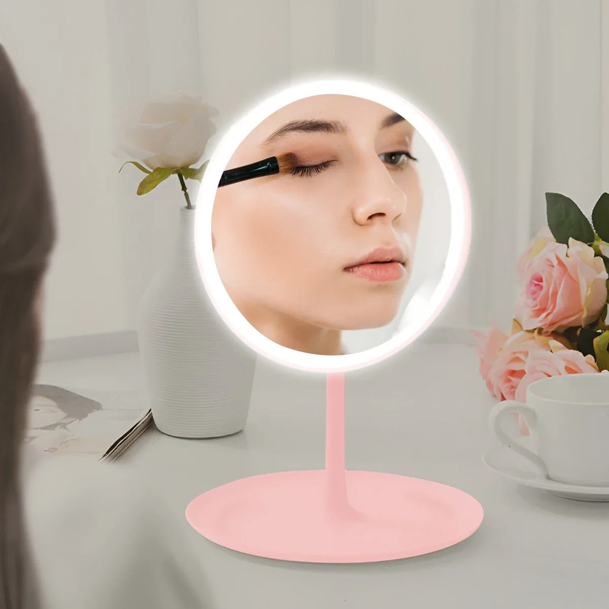Rechargeable LED Makeup Mirror - Portable Beauty Light