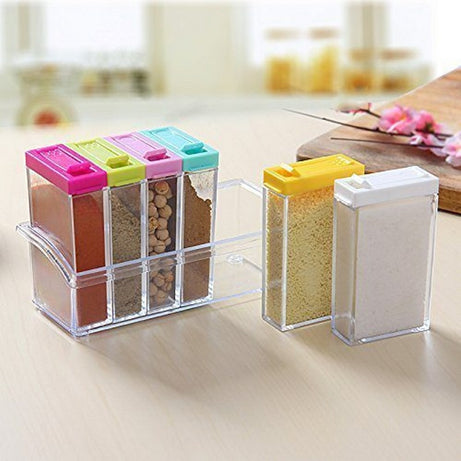 6 Units Transparent Spices Container Kitchen & Cooking view 4 - Nexusmart Pakistan