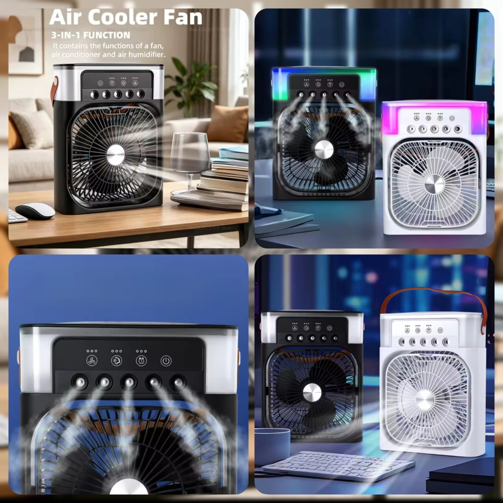3-in-1 Rechargeable Mist Air Cooler Fan Health & Wellness product image - Nexusmart Pakistan