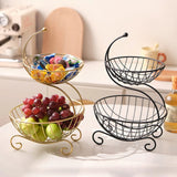 Modern Fruit Basket Stand 2-Tier Storage Basket