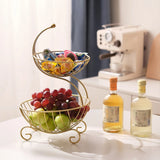 Modern Fruit Basket Stand 2-Tier Storage Basket