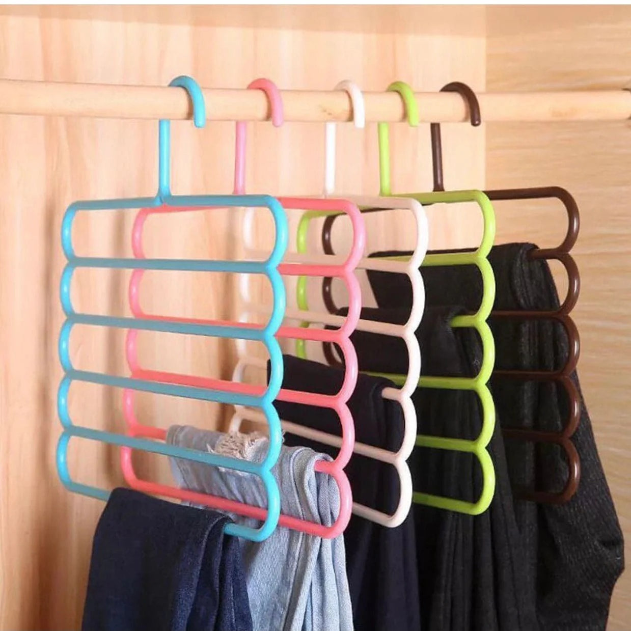 5-Layer Space Saving Pants Hanger Nexusmart view 3 - Nexusmart Pakistan