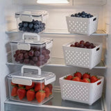Fresh Box refrigerator fruit organizer holding strawberries grapes blueberries and other produce