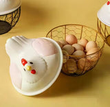 High-quality plastic hen shaped egg storage basket with lid – NexusMart.pk