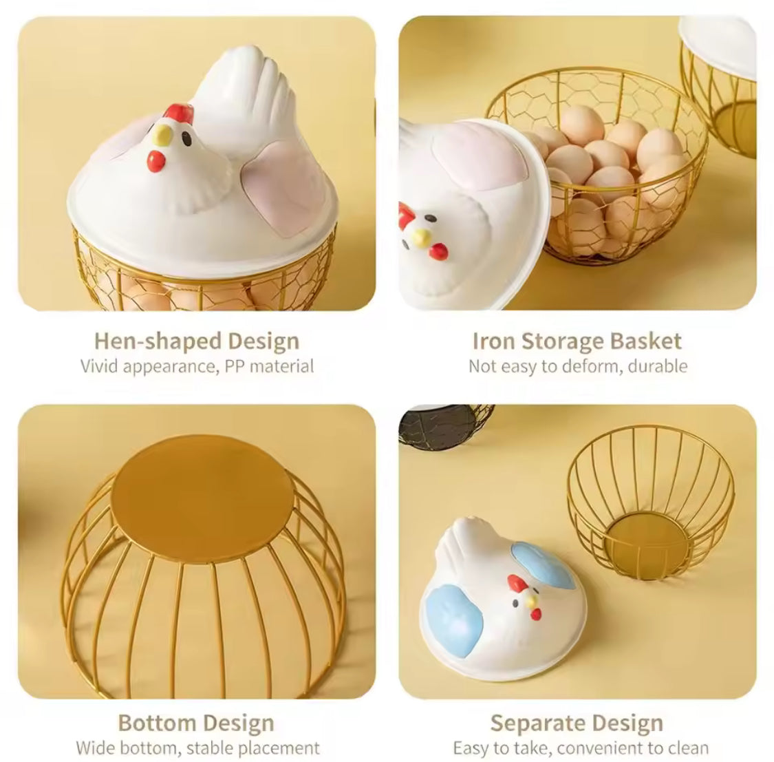 Decorative plastic egg basket – kitchen counter