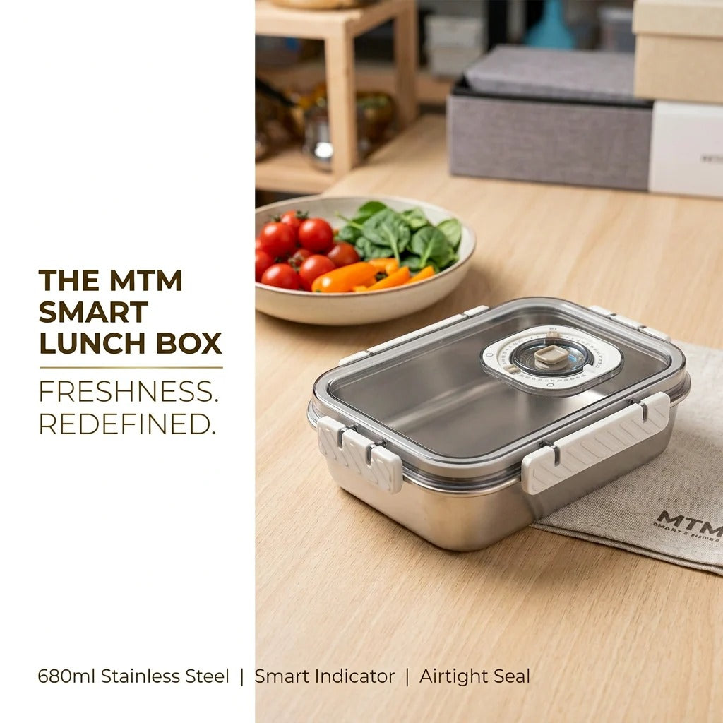 MTM steel storage box 680ml, airtight-style four-lock lid – original product reference
